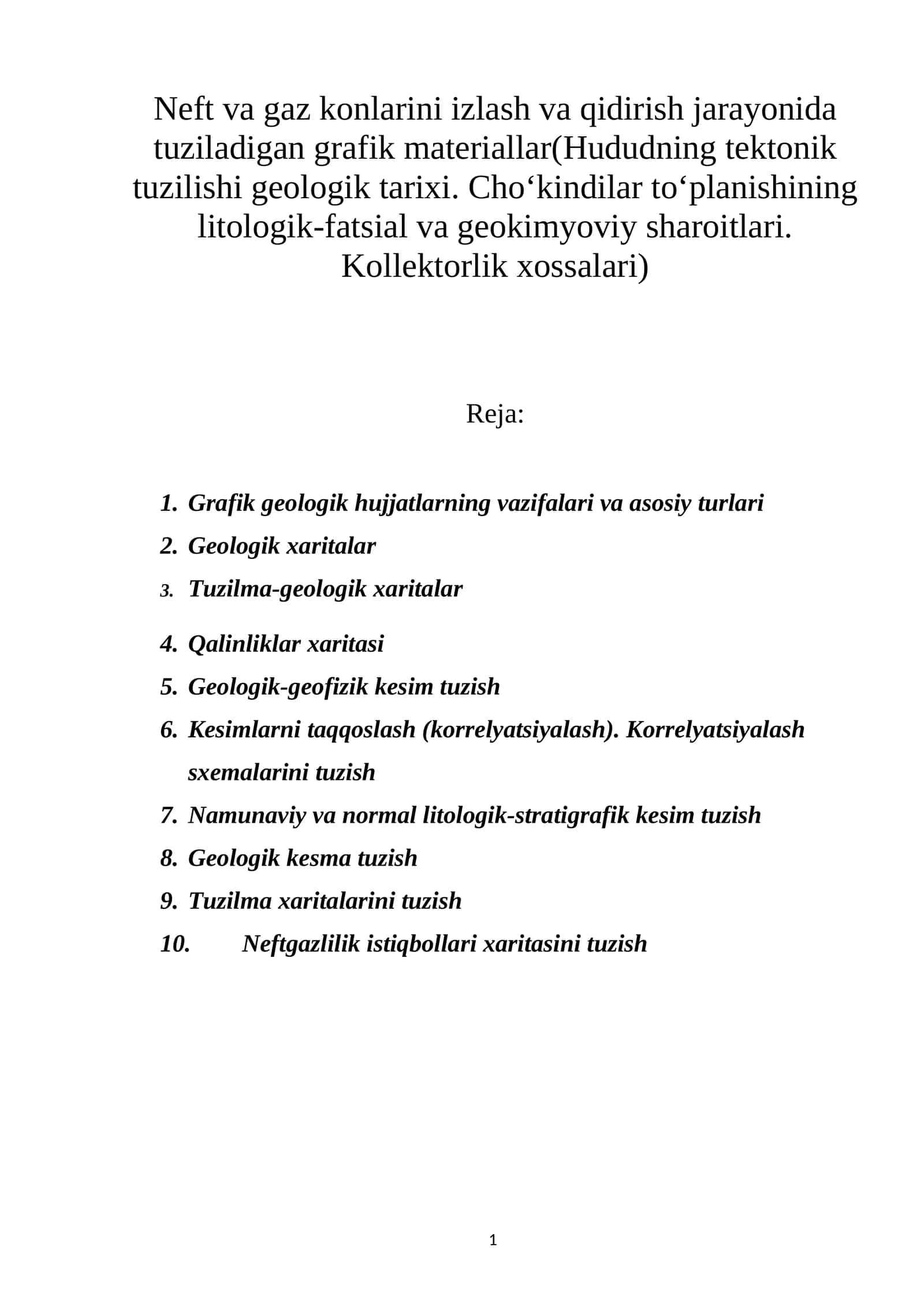Neft va gaz konlarini izlash va qidirish jarayonida tuziladigan grafik materiallar
