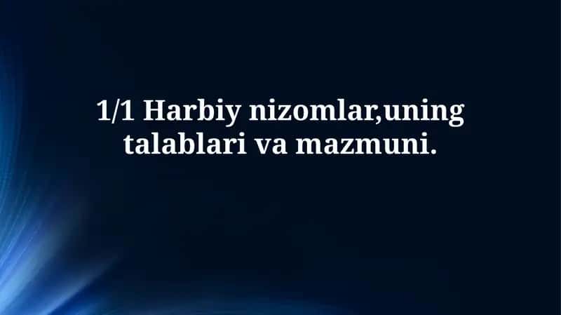 1/1 harbiy nizomlari