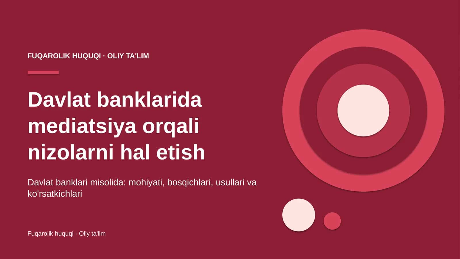 Davlat banklarida mediatsiya orqali nizolarni hal etish