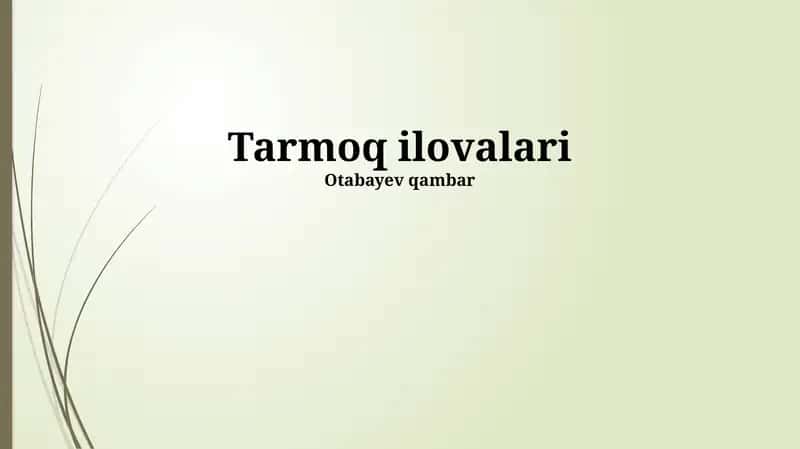 Tarmoq ilovalari