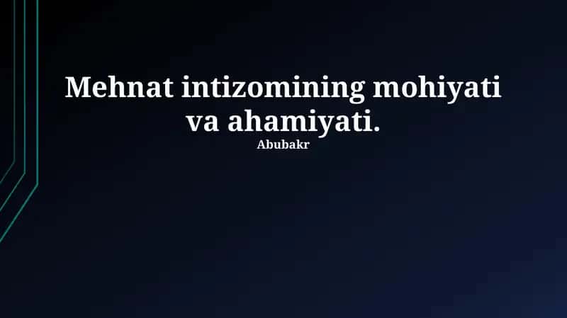 Mehnat intizomini ta’minlash usullari