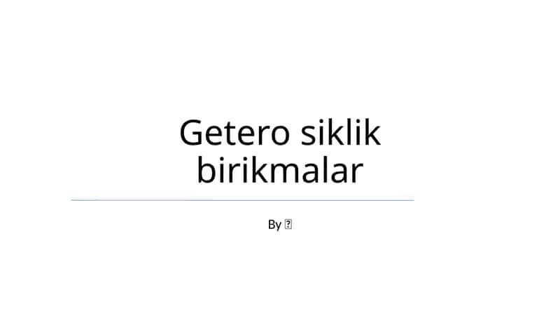 Getero siklik birikmalar