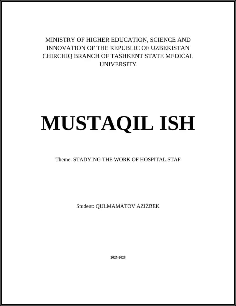 STADYING THE WORK OF HOSPITAL STAF