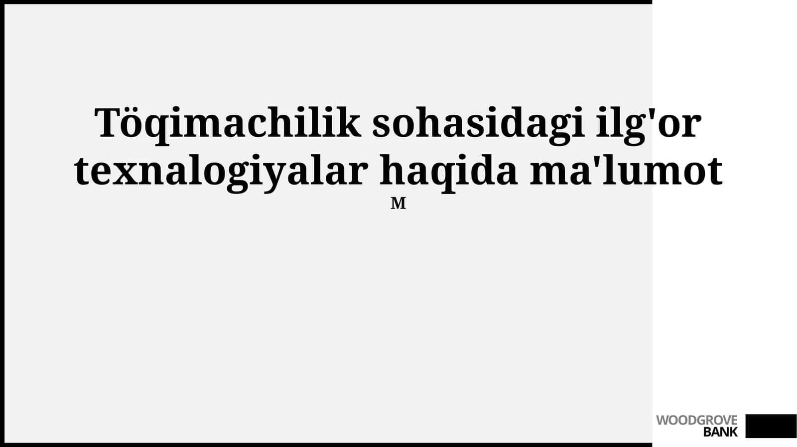 Blockchain texnologiyalari to'qimachilik sanoatida