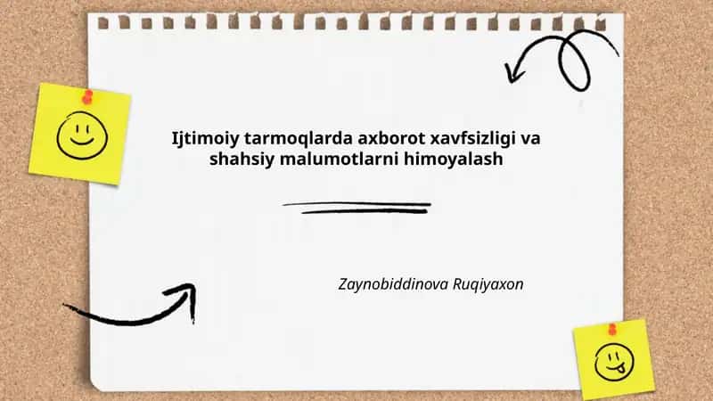 Ijtimoiy tarmoqlarda axborot xavfsizligi va shahsiy malumotlarni himoyalash
