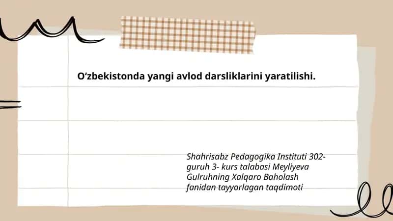 Xalqaro Baholash fanidan taqdimot
