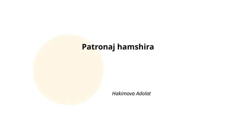 Patronaj hamshira