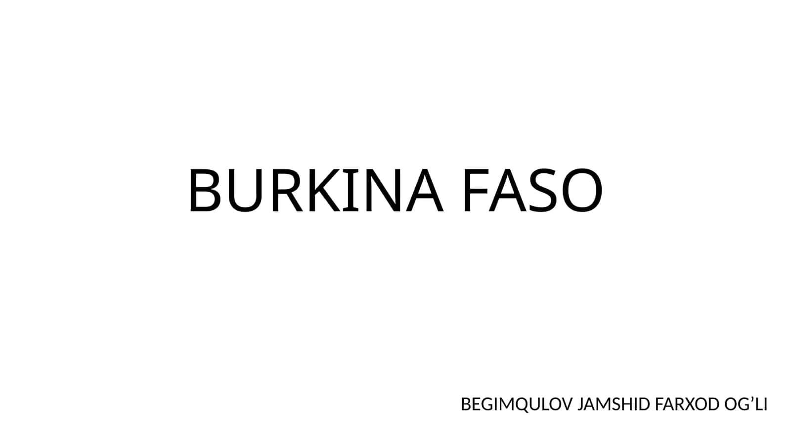Burkina Faso Iqtisodiyoti