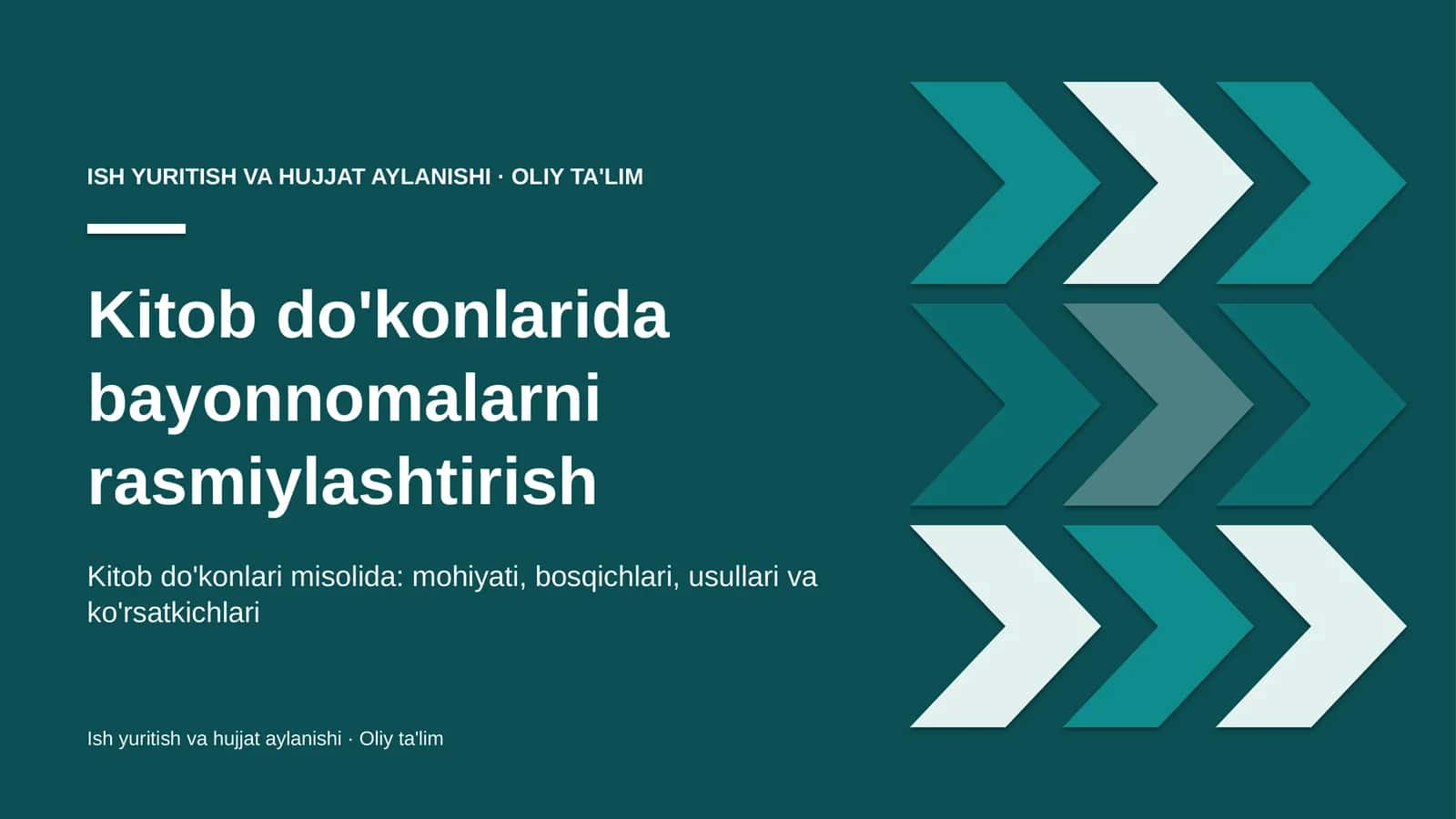 Kitob do'konlarida bayonnomalarni rasmiylashtirish