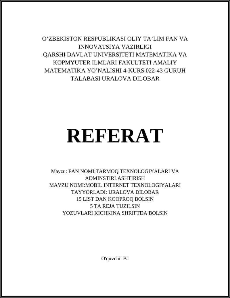 Mobil Internet Texnologiyalari