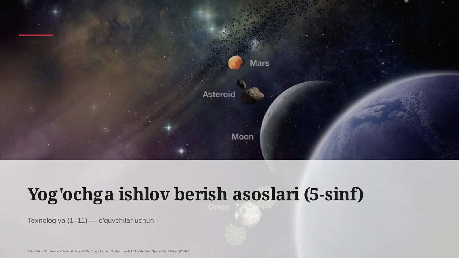 Yog'ochga ishlov berish asoslari (5-sinf)