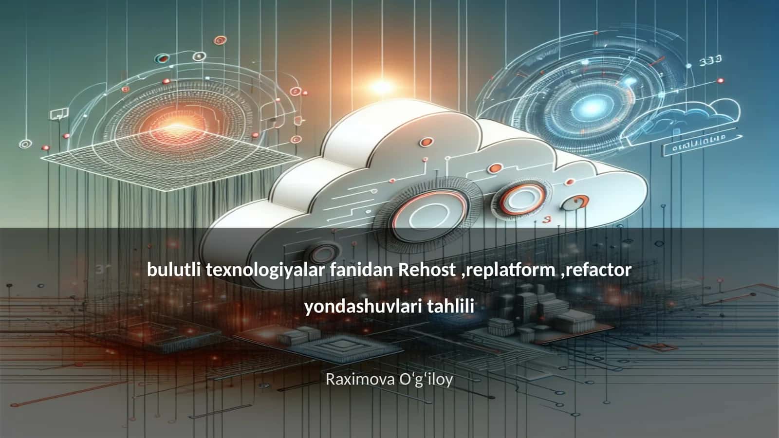 bulutli texnologiyalar fanidan Rehost,replatform,refactor yondashuvlari tahlili