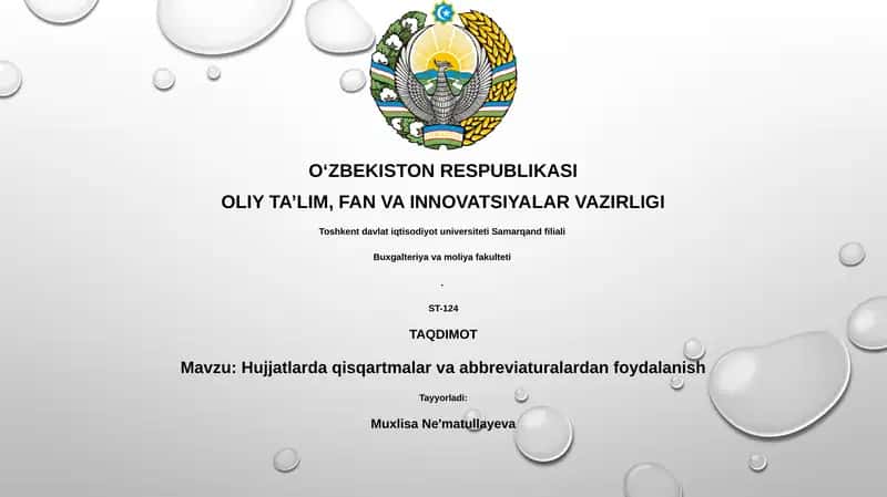 Hujjatlarda qisqartmalar va abbreviaturalardan foydalanish