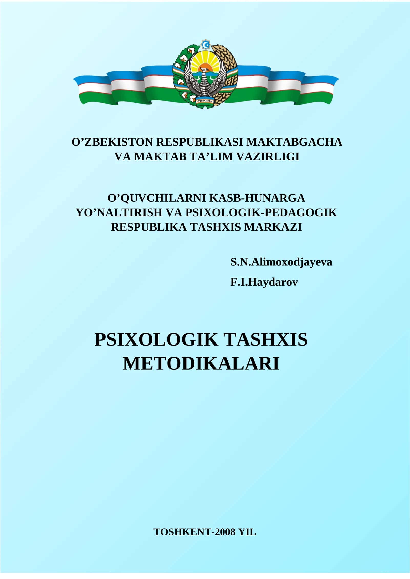 PSIXOLOGIK TASHXIS METODIKALARI MAJMUASI