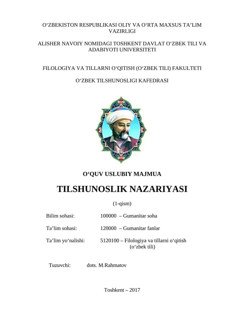 TILSHUNOSLIK NAZARIYASI (1-qism)