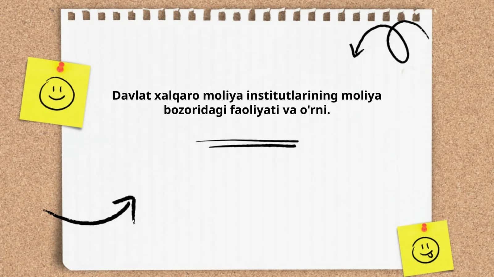 Davlat xalqaro moliya institutlarining moliya bozoridagi faoliyati va o'rni