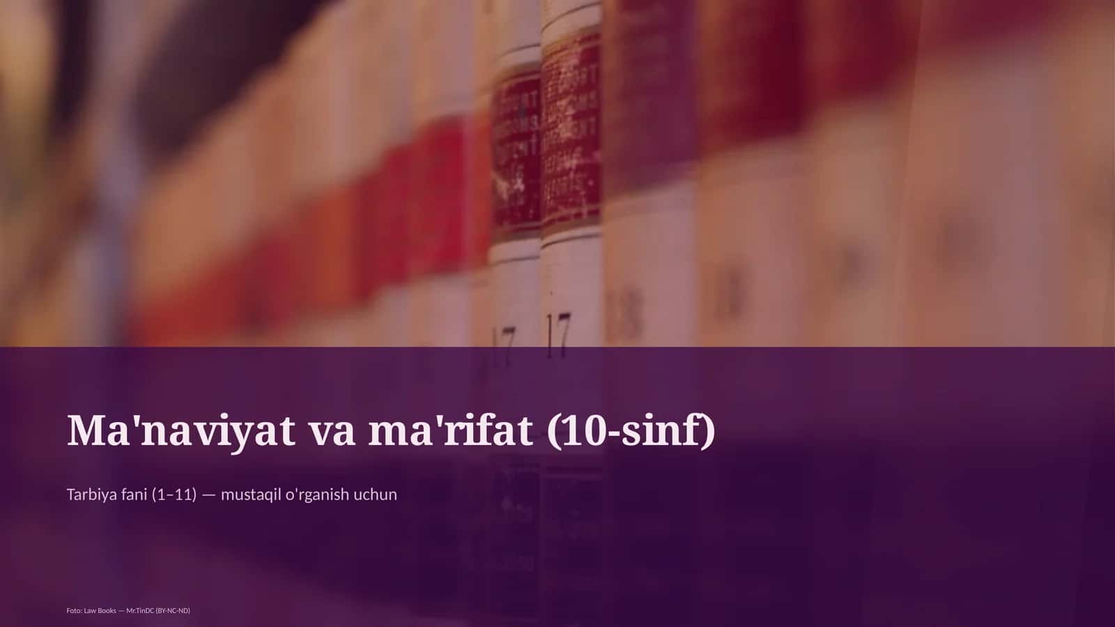 Ma'naviyat va ma'rifat (10-sinf)