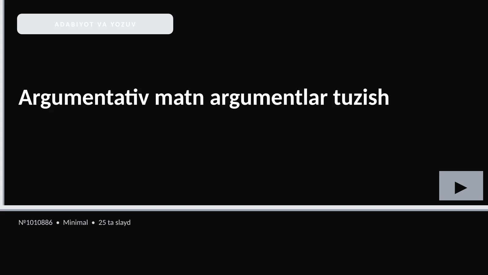 Argumentativ matn argumentlar tuzish