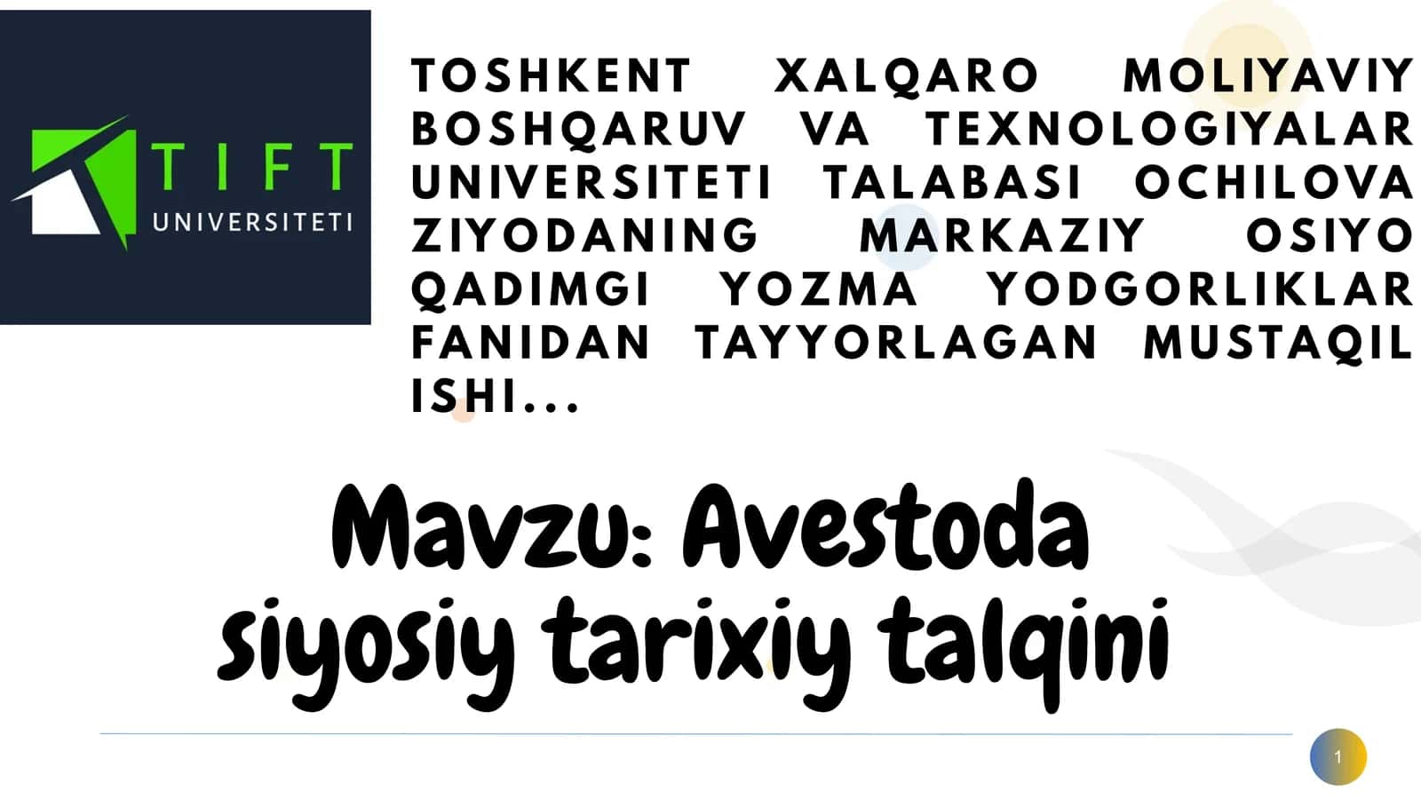 Avestoda siyosiy tarixiy talqini