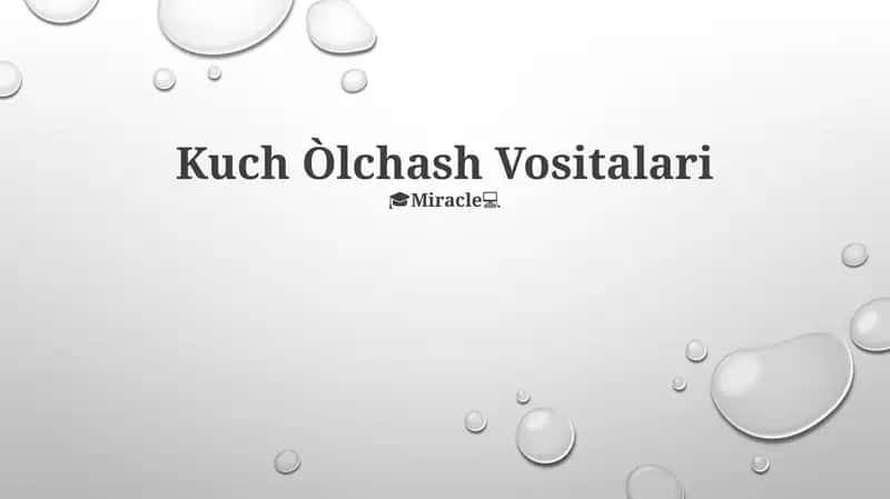 Kuch Òlchash Vositalari