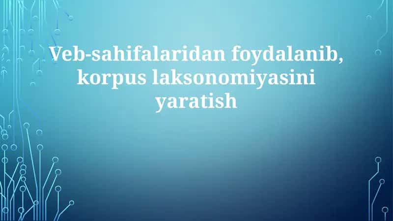 Veb-saytlar lug'ati tuzish