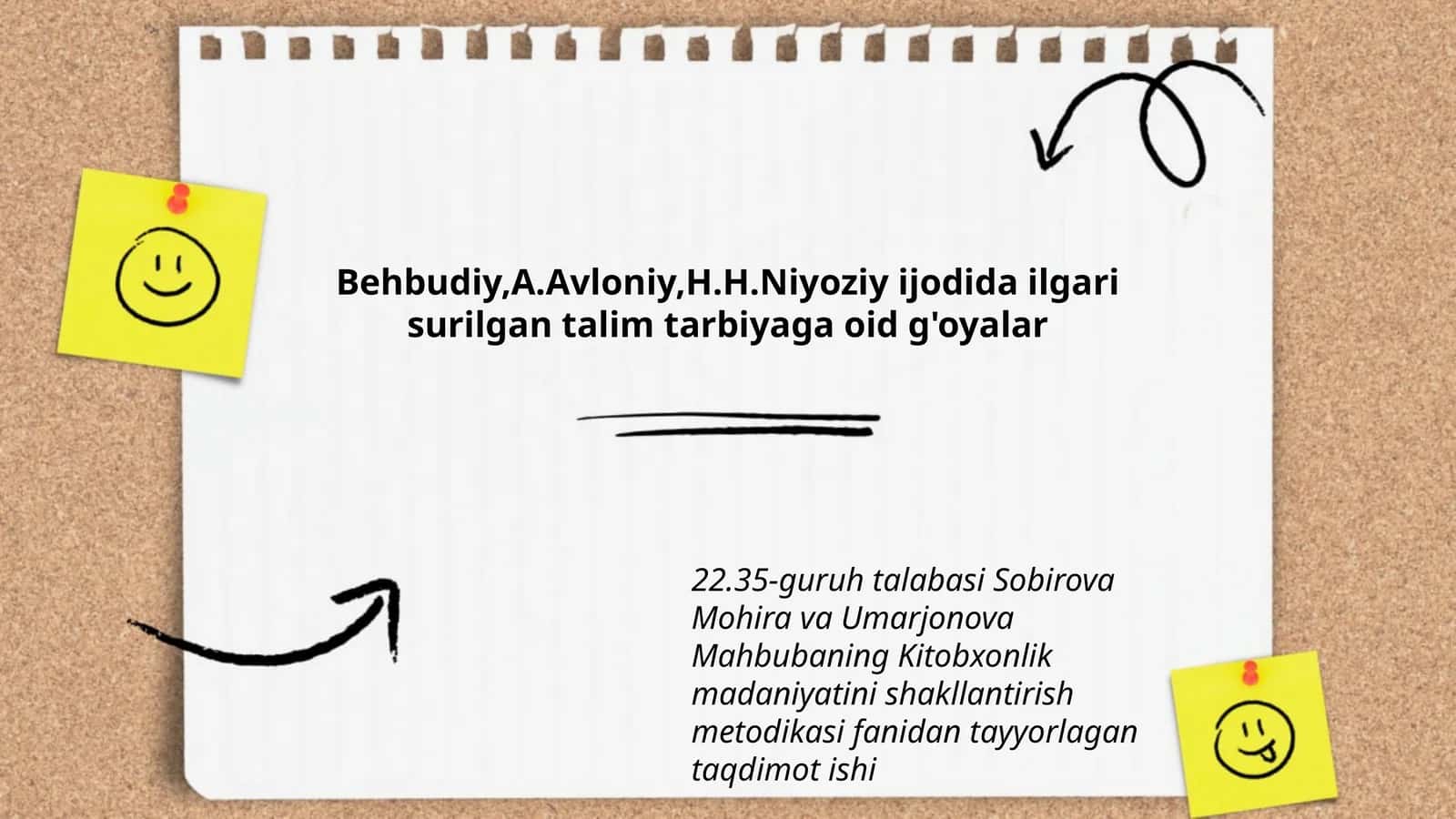 Behbudiy,A.Avloniy,H.H.Niyoziy ijodida ilgari surilgan talim tarbiyaga oid g'oyalar