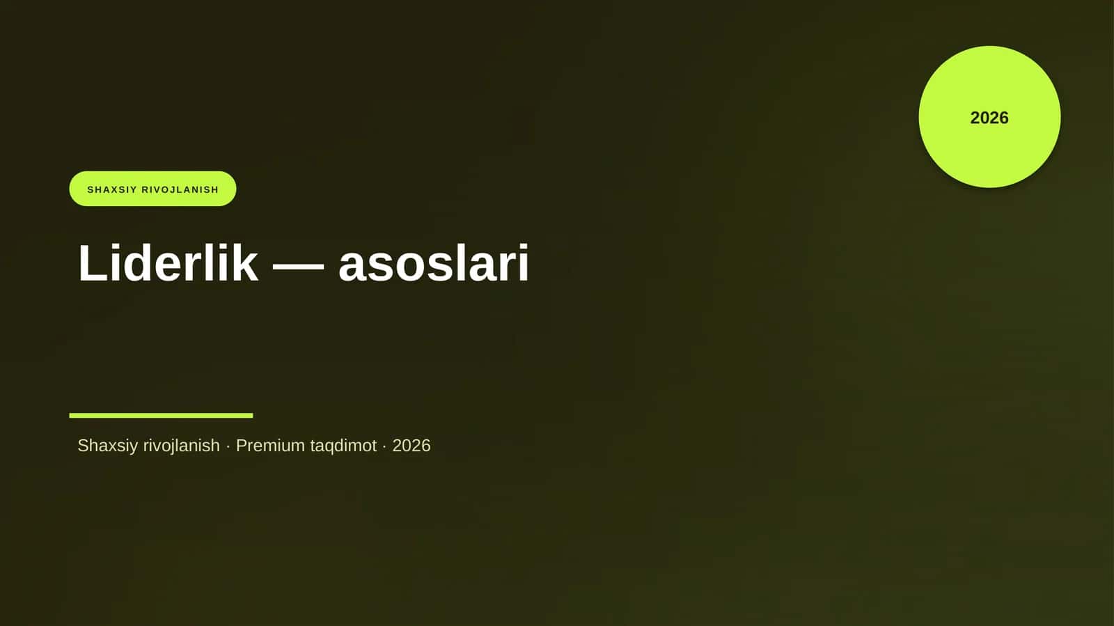 Liderlik — asoslari