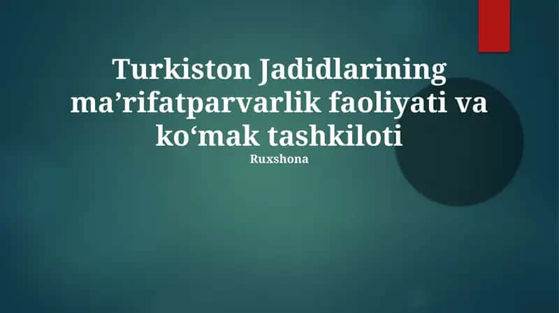 Jadid Ta'lim Islohotlari va Muassasalari