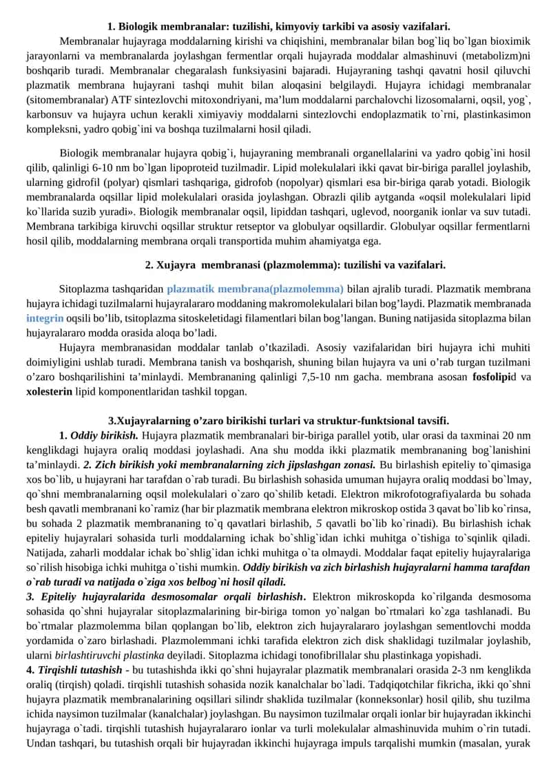 Biologik membranalar