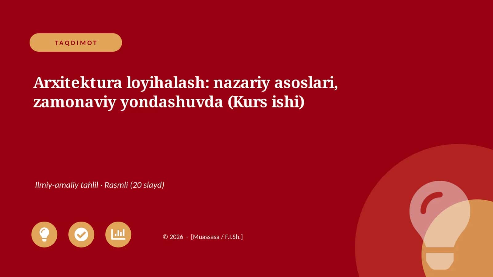 Arxitektura loyihalash: nazariy asoslari, zamonaviy yondashuvda (Kurs ishi)