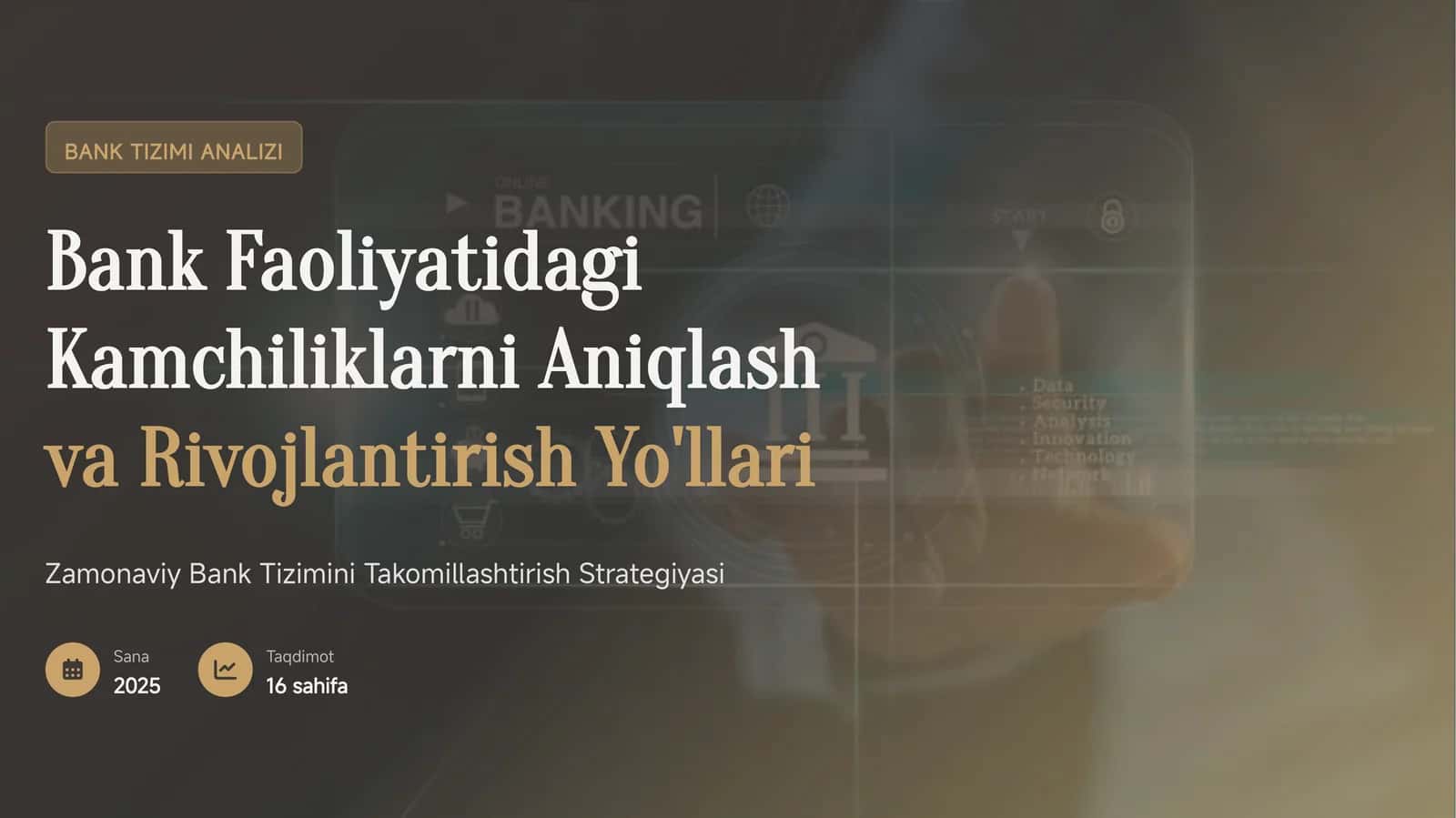 Bank Tizimini Takomillashtirish Strategiyasi