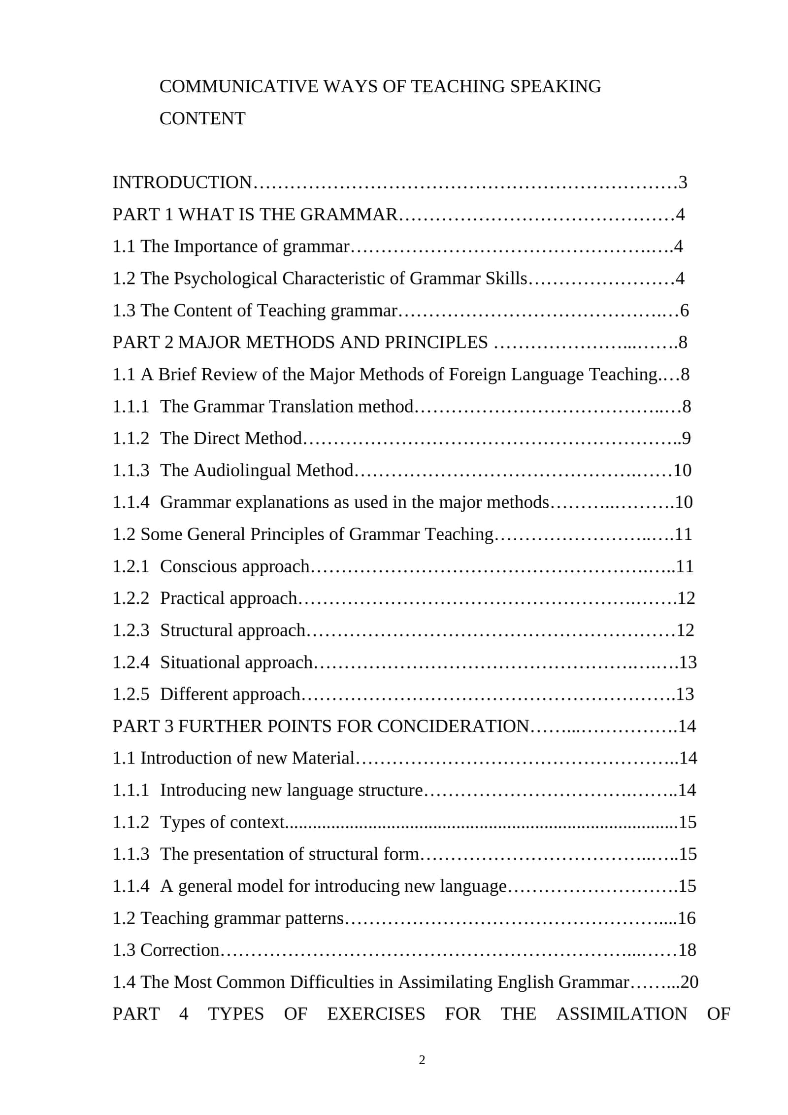 COMMUNICATIVE WAYS OF TEACHING SPEAKING