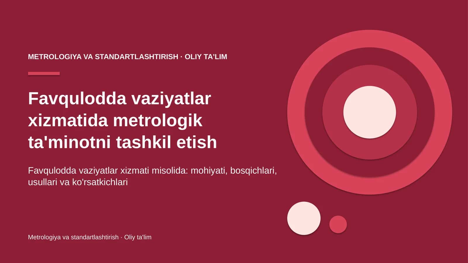 Favqulodda vaziyatlar xizmatida metrologik ta'minotni tashkil etish