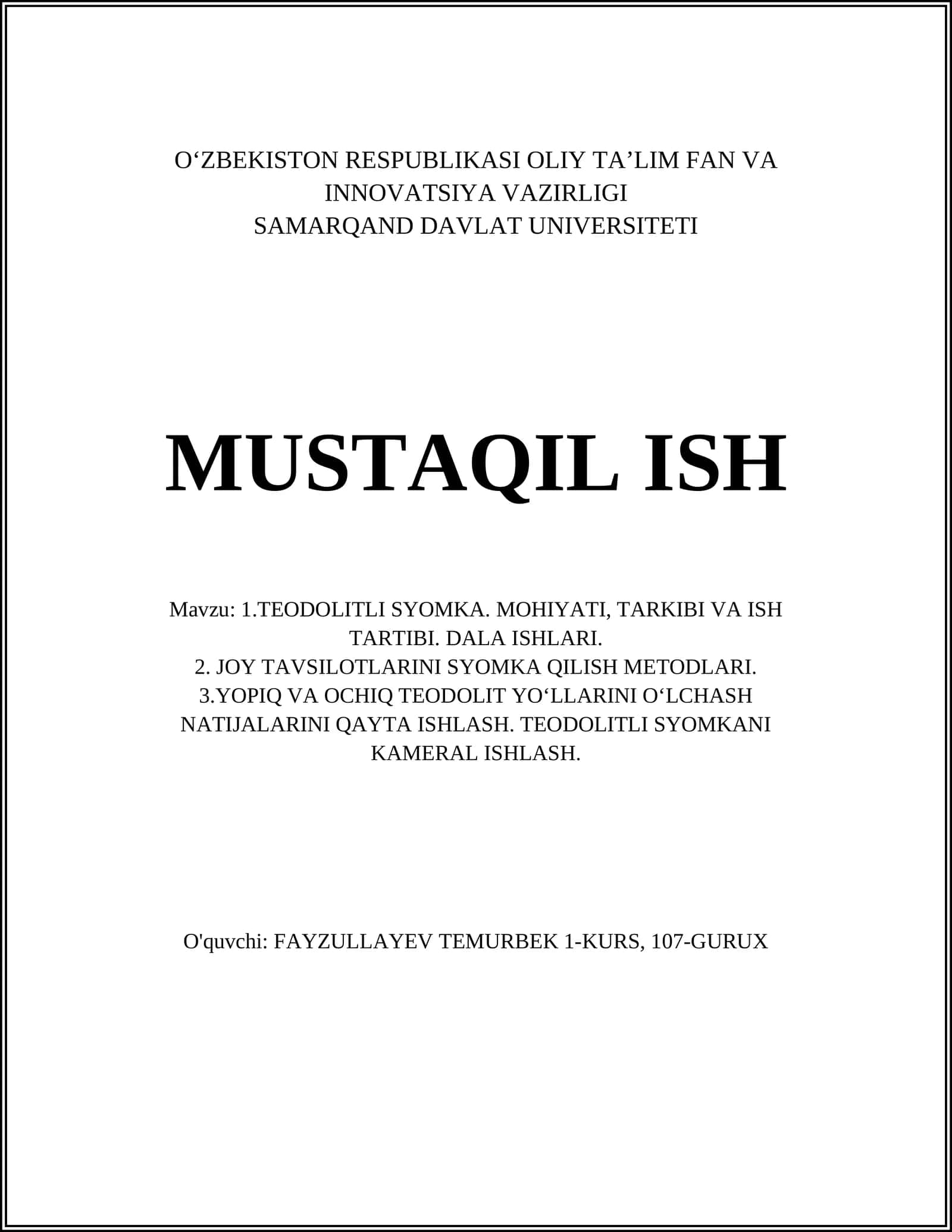 TEODOLITLI SYOMKA