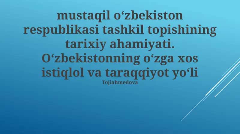 Millat Qurish: O'zbekistonning Noyob Rivojlanish Strategiyasi