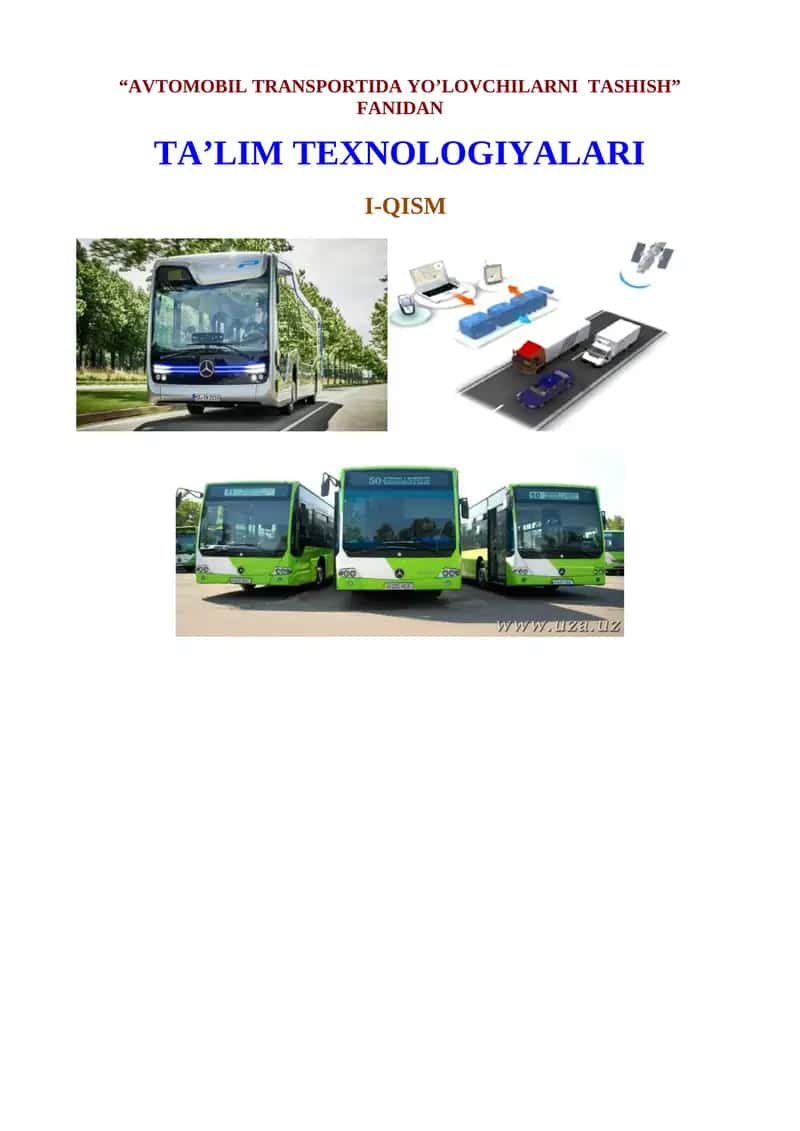 AVTOMOBIL TRANSPORTIDA YO’LOVCHILARNI TASHISH