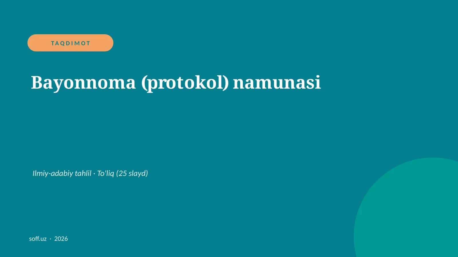 Bayonnoma (protokol) namunasi