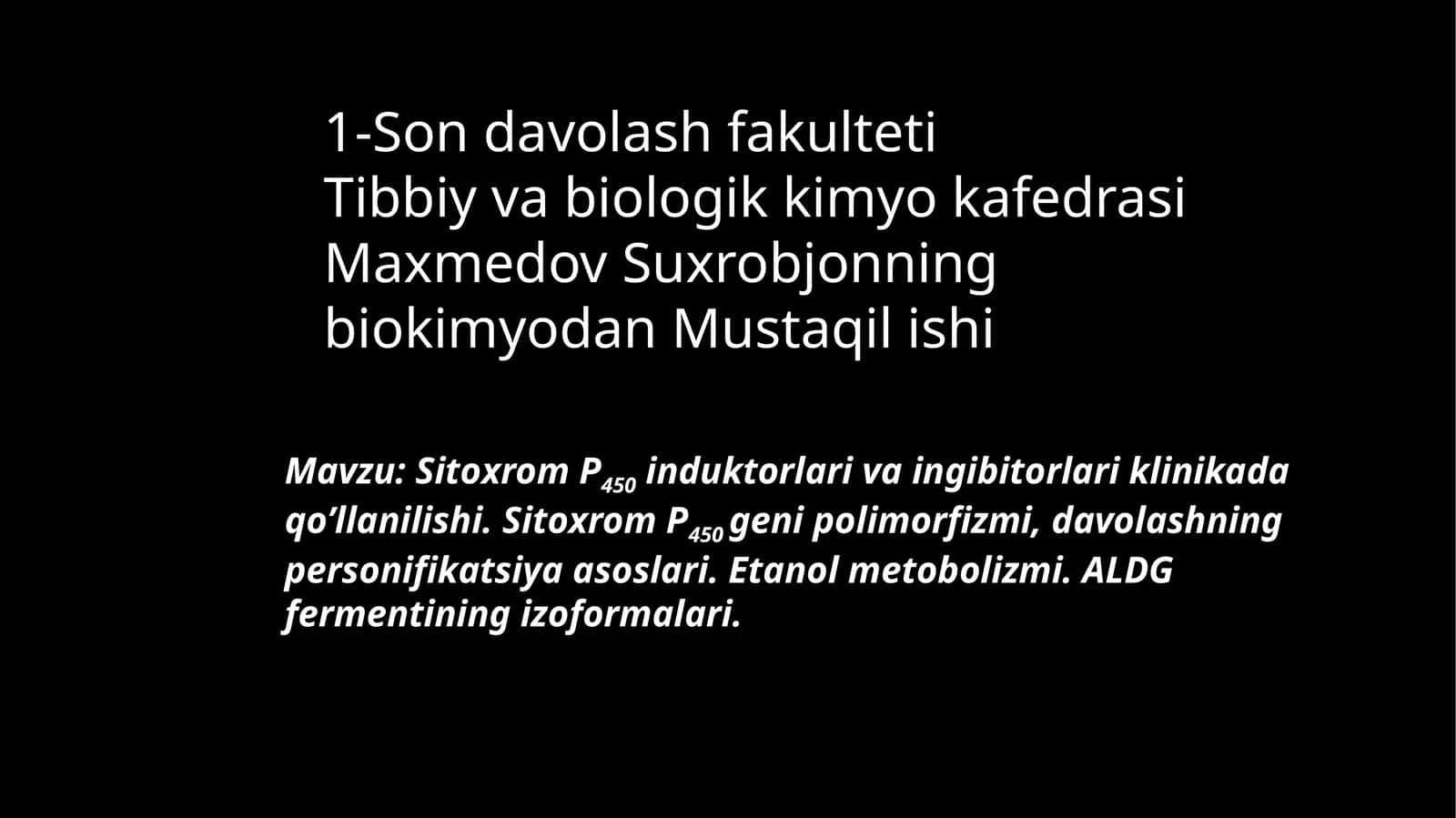 Sitoxrom P450 induktorlari va ingibitorlari klinikada qo’llanilishi. Sitoxrom P450 genipolimorfizmi.