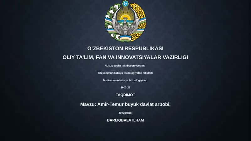 Amir-Temur buyuk davlat arbobi