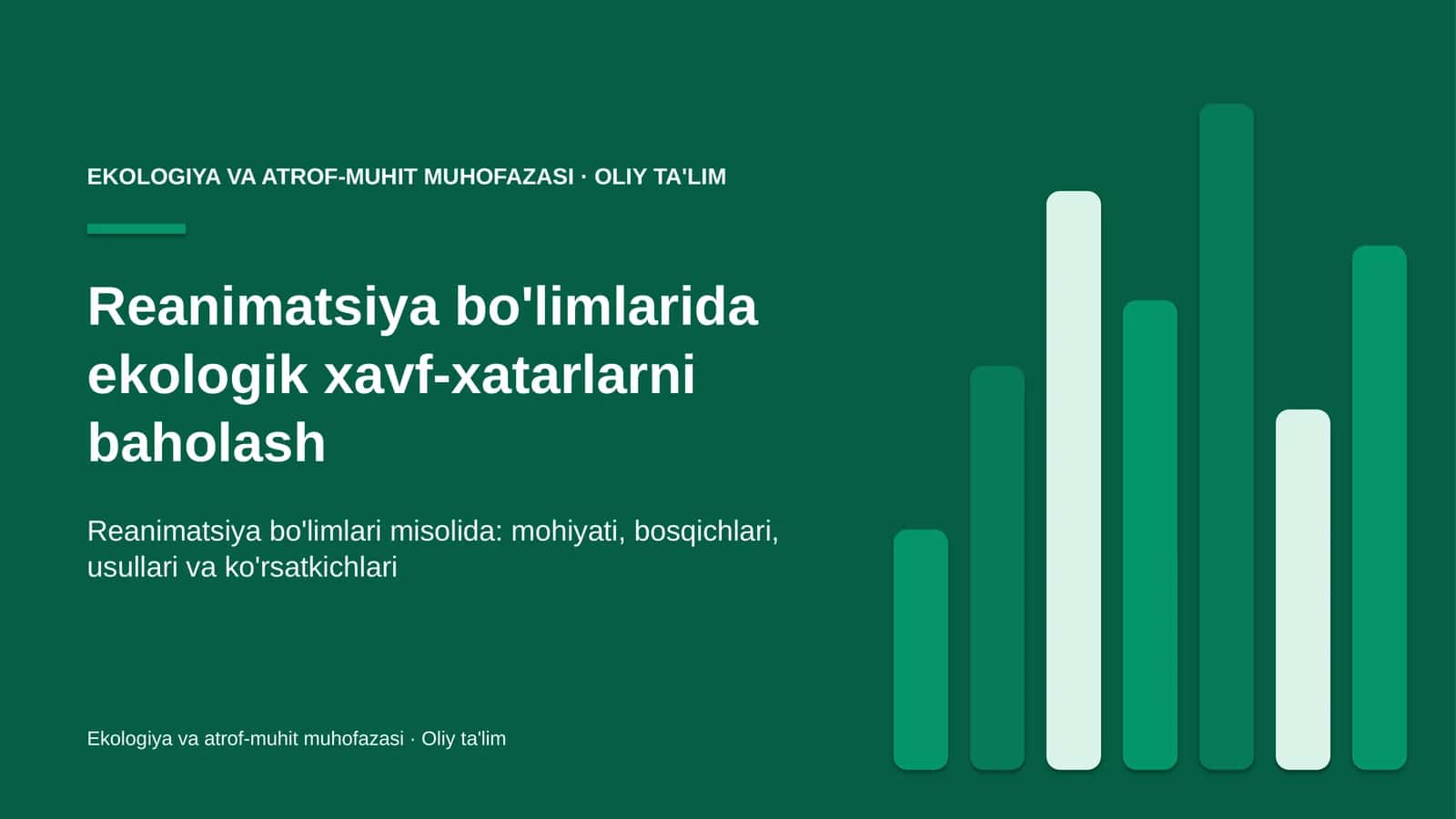 reanimatsiya bo'limlarida ekologik xavf xatarlarni baholash 8305