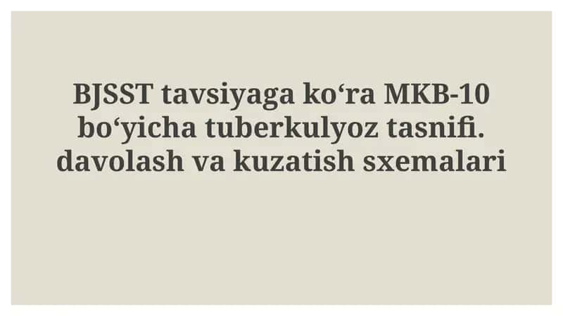 BJSST tavsiyalari