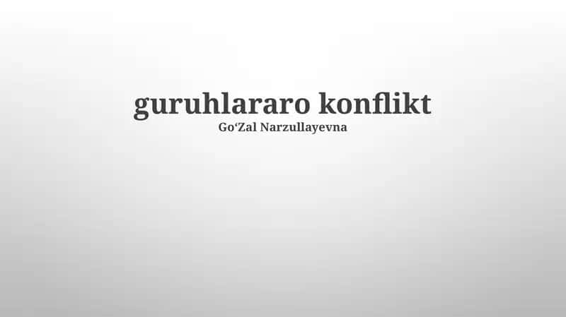 Guruhlararo konflikt