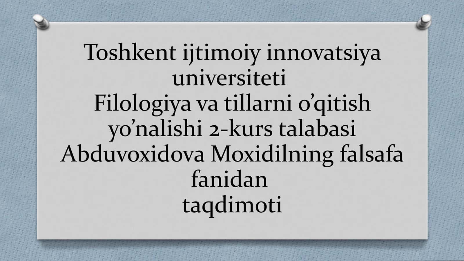 Falsafa turmush tarzi va dunyoni anglash usuli