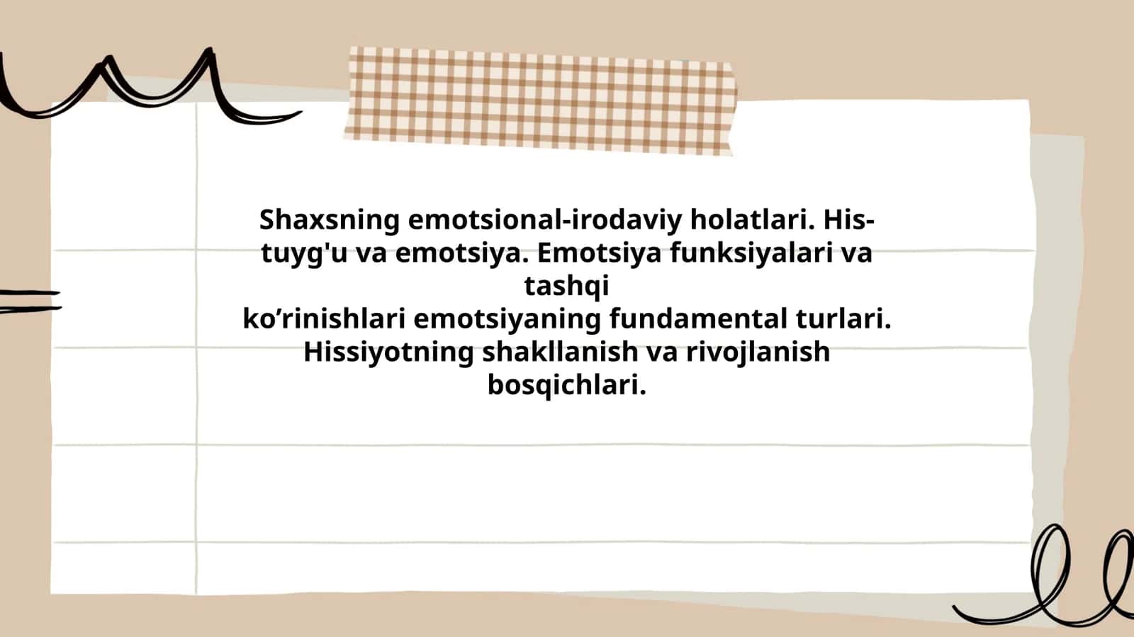 Shaxsning emotsional-irodaviy holatlari
