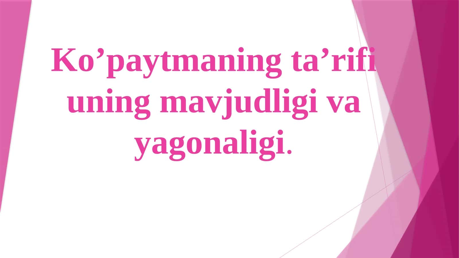 Ko'paytma (Multiplication)