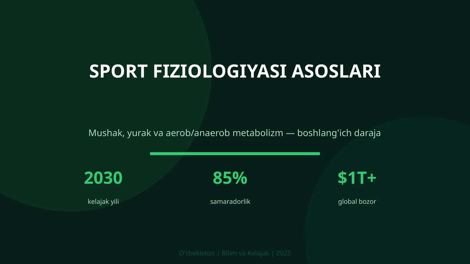 SPORT FIZIOLOGIYASI ASOSLARI