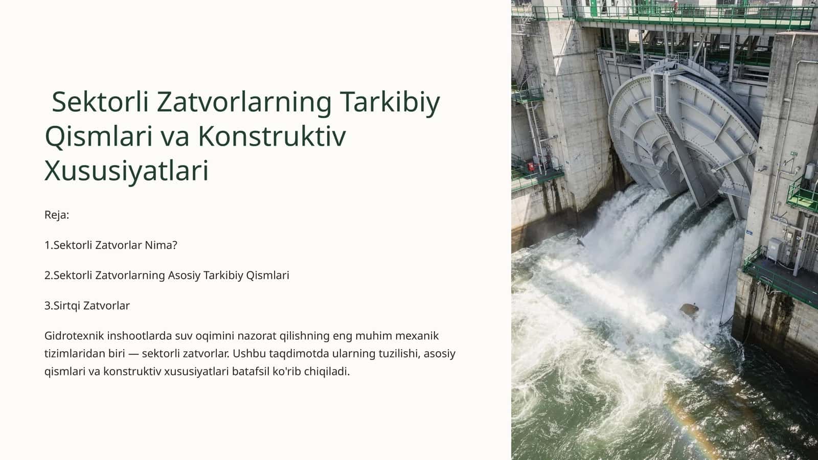 Sektorli Zatvorlarning Tarkibiy Qismlari va Konstruktiv Xususiyatlari