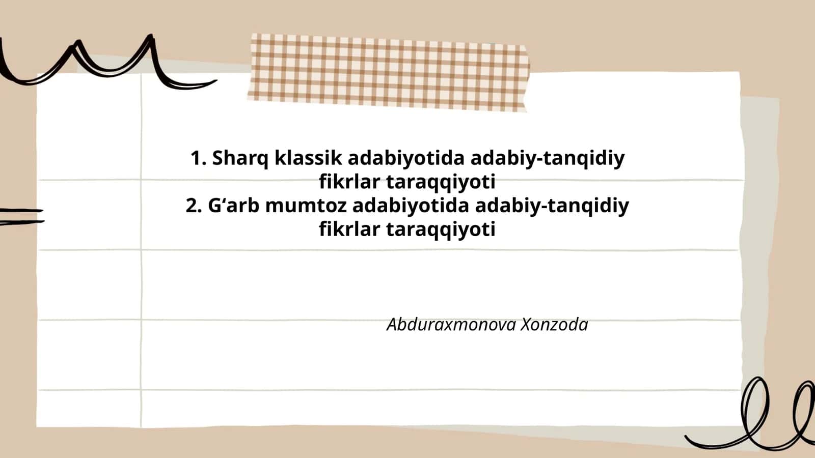 Sharq klassik adabiyotida adabiy-tanqidiy fikrlar taraqqiyoti