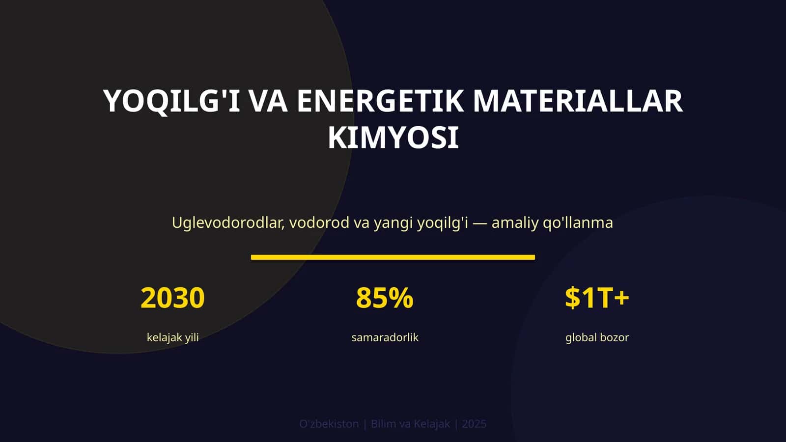 YOQILG'I VA ENERGETIK MATERIALLAR KIMYOSI