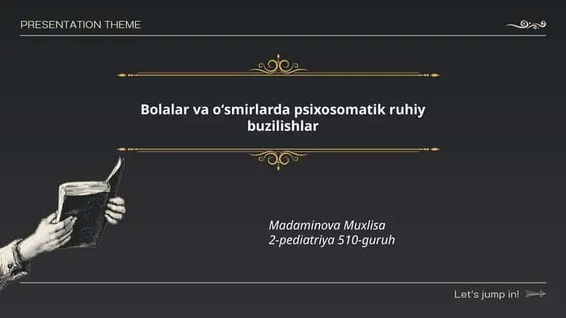 Bolalar va oʻsmirlarda psixosomatik ruhiy buzilishlar